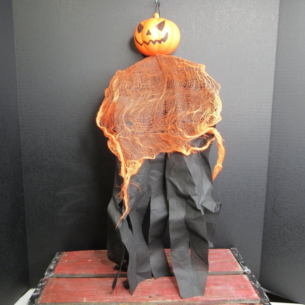 Halloween Hanging Jack-O'-Lantern Ghost Pumpkin Head Decoration Prop Orange